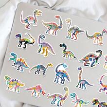 50Pcs Colorful Dinosaur Cartoon Stickers - Perfect For DIY Projects On Luggage, Notebooks, Water Bottles, Phone Cases, Guitars, And More! - Self-Adhesive, Durable PVC Material,School Supplies,Back To School - Multicolor - View 3
