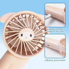Miniso Sanrio My Melody 1800mAh Portable Mini Fan, USB Rechargeable ABS Plastic With Pink Bow Design, 3-Speed Settings & 9H Battery Life, Perfect For Summer Outings & Office Cooling(1 PC)