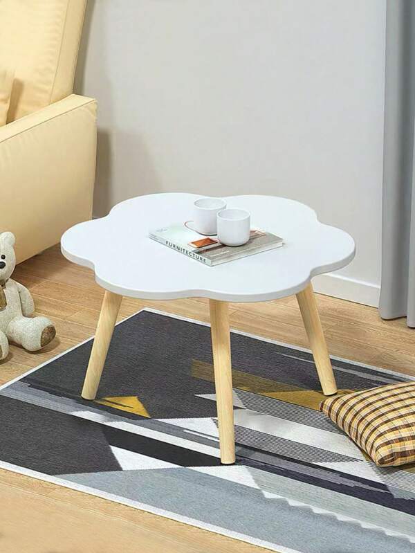 1 pièce Table à thé, canapé en forme de pétale, table de chambre à coucher de style nordique minimaliste et de haute esthétique, table d'angle de salon, table de chevet, petite table ronde