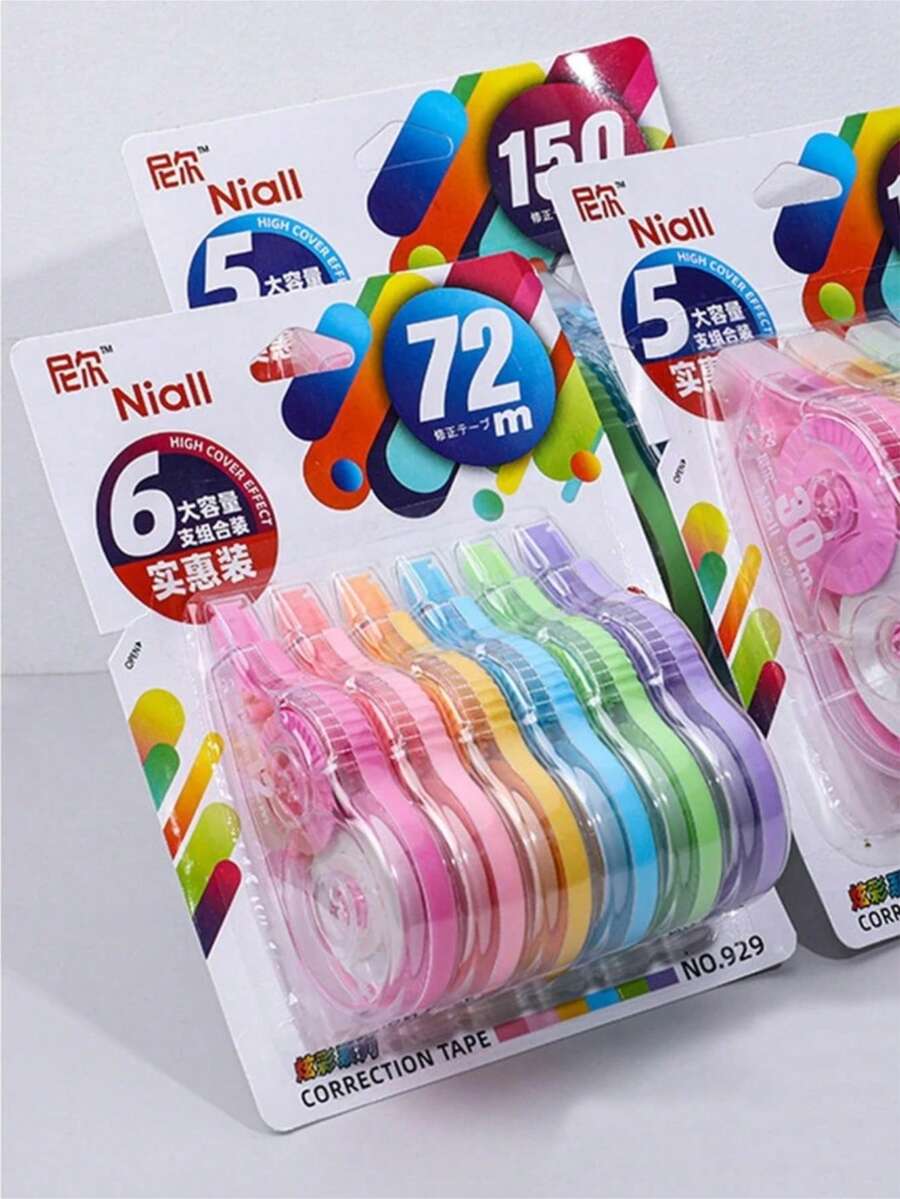 72pcs Correction Tape Set, Large Capacity Student Use Economical Correction Tape, Exam Errors Eraser & Corrector For Middle School Back To School
