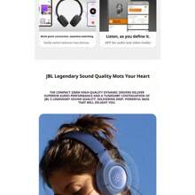 JBL JBL TUNE520BT Bluetooth Wireless Over-Ear Headphones, Noise-Proof, 57 Hour Battery Life, Bluetooth 5.3, Purple