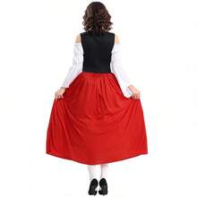 Cos Costume Adult Medieval Farm Maid Munich Beer Festival Long Dress Parent-Child Performance Costume - Purple - View 5