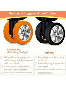 8/16pcs Version Of The Luggage Wheel Protective,Cover Wheel Repair Cover,Back To School Must Haves,Trolley Box Casters,Silent Protective Cover,Corrugated Silicone Wheel Cover, Suitcase Wheel Cover,Pull Bar Suitcase Wheel Cover Cover Noise Foot Cover, Thicker Friction Stronger Shock-Proof Suitcase Wheel Cover, Travel Accessories,Wheelchair Accessories,Luggage,Travel,Holiday Essentials