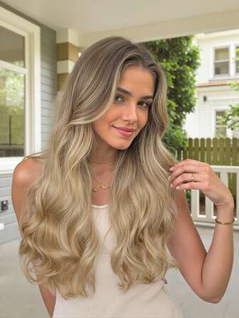 1pc V-Shaped Wavy Long Hair Extension, One Piece Clip In Hair Extensions, Natural Look And Volume Enhancement