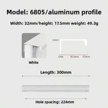 1pc Modern Simple Aluminum Alloy Hidden Furniture Cabinet Door Handle Side Installation Without Drilling Installation Wardrobe Cabinet Drawer Handle Furniture Hardware