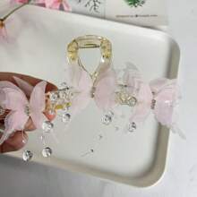 1pc Multilayer Mesh Butterfly Hair Clamp, Elegant Personalized Hair Clip For Bun Hairstyle, New Hair Accessory For Women Hair Claws Claw Clips Hair Clips Hair Jaw Clip Hair Clamps Hair Clutch Hair Catcher Clip Fall Winter Hair Accessories For Women For Vacation Outfits Woman