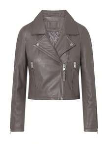 Bolongaro Trevor Real Leather Millie Biker Jacket - Grey - View 6