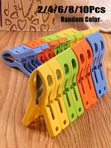 2/4/6/8/10Pcs Beach Towel Clips , Plastic Strong Pool Chair Clips,Heavy Duty Beach Towel Holder Laundry Clothes Clips For Beach Chair Pool Chair On Cruise,Windproof Clamps Clothes Pegs,No Trace,Bright Color For Beach Chairs Cruise Heavy Duty, Towel Holder Clips For Clothes Pool Boat, Clamp To Keep Your Towel, Clothes, Blankets, Quilt To Dry On Clothesline And Hanging Rack, Random Color - View 11