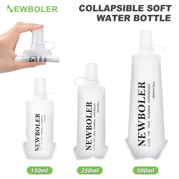NEWBOLER 150ml 250ml 500ml Water Bottle TPU Folding Soft Flask Outdoor Sport Water Bag Collapsible Water Bottle Running Camping