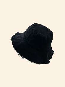 Raw Hem Bucket Hat Letter Label Basin Hats Stylish Versatile Lightweight Fisherman Hats(NA&AN Random Letters) -1