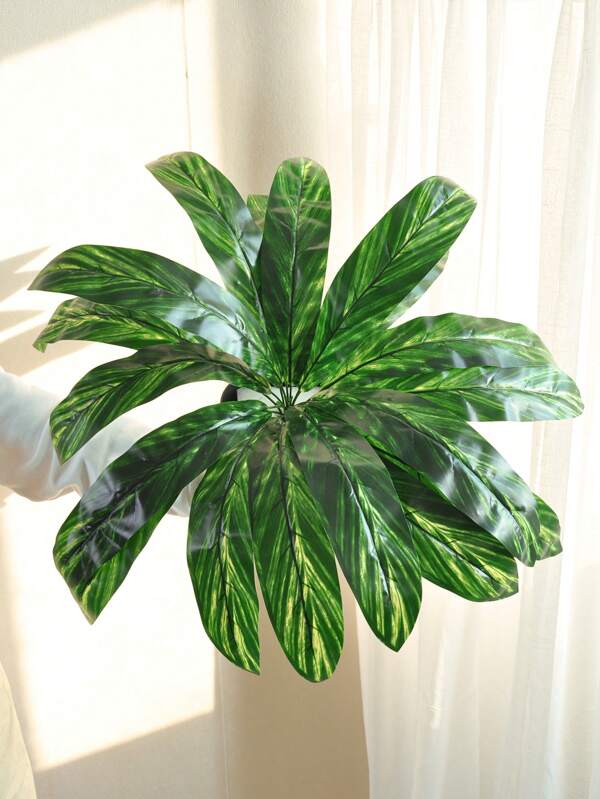 1PC/4PCS Artificial Plants False Tropical Green Shrubs Decoration Realistic Touch Artificial Leaf Stems Suitable For Outdoor Interior Decoration Home Garden Party Wedding Bedroom Room Office Decoration