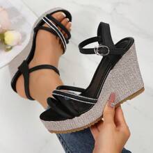 Korean Style New Summer Sexy Comfortable Peep-Toe Platform Wedge Heel Waterproof Rope Increased Slimming Sandals