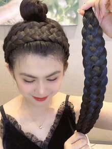 1件女款多色加厚髮箍假髮，蓬鬆頭飾，美妝居家髮飾 - 彩色 - 查看 2