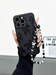 Funda para phone Apple con diseño de margaritas y lazo. Orificios finos, bordes rectos, lazo grande negro, resistente a golpes. Compatible con phone S - Multicolor 3 - Ver 2
