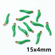 5pcs Enamel Chili Pepper Charms Pendant Multi Colors For DIY Jewelry Making Earrings Necklace Pendants Accessories Findings