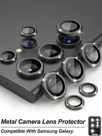 1 件高品质金属相机玻璃适用于三星 S25 S24 S23 S22 S21Ultra 后镜头环盖