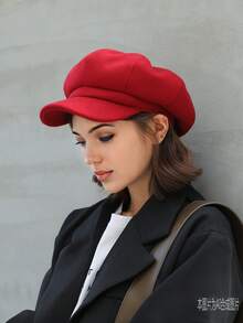 1pc Fashionable Newsboy Hat, Suitable For Daily Wear - Black - View 15