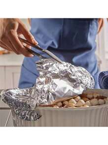 1 Roll-Thickened Aluminum Foil Roll 30x100cm, Multi-Purpose Barbecue Aluminum Foil, Outdoor Barbecue, Air Fryer, Oven Special Non-Stick Aluminum Foil, Perfect For Home, Restaurant, Outdoor Party, Outdoor Barbecue Baking, High Temperature Resistant, Anti-Oil, Easy To Carry, Keep Fresh, Lock Moisture