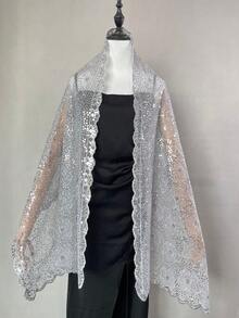 1 chiếc khăn choàng/khăn choàng thêu sequin đa năng dành cho nữ, thích hợp cho đám cưới và nhiều dịp khác nhau - Nhiều màu - Xem 15
