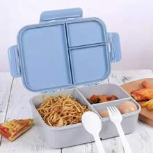1pc Large Capacity Blue Lunch Box Portable Bento Box High Quality Lunch Box Leak-Proof Food Container For Students Travelers And Office Workers Bento Boxes For Adult Initial Name 26 Letters Pattern