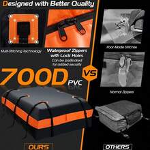 595L Huge Car Rooftop Rack Cargo Carrier Luggage Bag Storage Box With Waterproof Mat - 黑色 - 查看 11