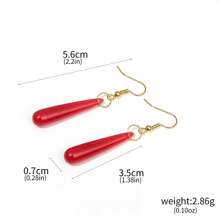 rongji jewelry Brincos Pingente de Resina com Lágrima Vermelha, Cosplay da Fukawa Touko