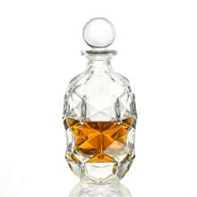Bouteille de whisky classique, bouteille de vin en verre transparent/pot à vin avec bouchon, cadeau de la fête des pères, cadeau pour homme, cadeau de déménagement, convient pour le vin rouge, le whisky, le brandy, le bourbon, le rhum, décoration pour la maison, bons produits pour un usage domestique