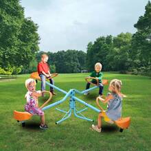 360° Rotating Kids Seesaw - 2-4 Seat Teeter Totter For Toddlers Age 2-5, Heavy Duty Outdoor Playground Equipment,Age 2+ - Baby Blue - View 9
