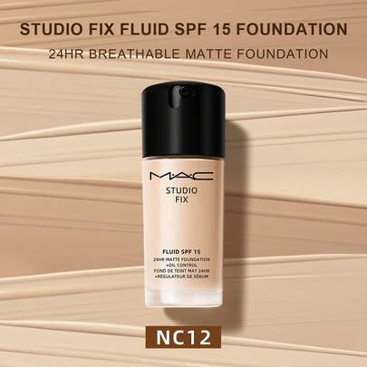  Kem nền MAC Studio Fix Fluid SPF 15 24Hr Matte Foundation Plus Oil Control - NC12-1 Fl Oz/30 ML
