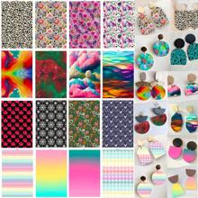 1 hoja de papel de transferencia para arcilla polimérica, papel de transferencia con diseño de flor retro para hacer aretes de arcilla polimérica, papel de transferencia con diseño de flor margarita vintage para hacer joyas de arcilla, para manualidades de joyería con técnica de pintura al óleo