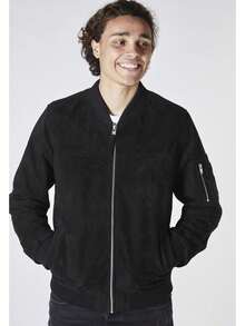 Bolongaro Trevor Real Suede MA1 Bomber Jacket - Black - View 1