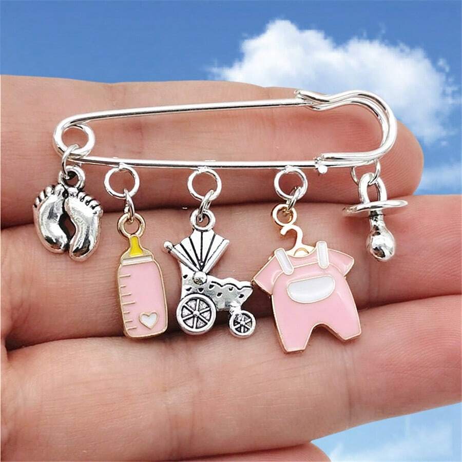 Fashion Stroller Bottle Clothes Pacifier Foot Theme Pin Brooch Jewelry Mother's Day Gifts - brooch - View 1