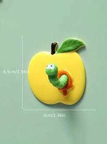 4pcs Creative Multifunctional Cartoon Caterpillar Apple Multifunctional Hooks, Self-Adhesive Hole-Free Hooks, Household Towels, Shower Caps, Clothing Hooks, Super Strong Bearing Capacity, Small And Does Not Take Up Space, Home Storage Hooks, Suitable For Bathrooms, Bedrooms, Kitchens, Studies, Dormitories