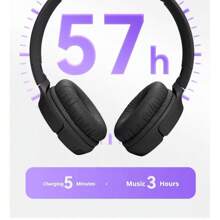 JBL JBL TUNE520BT Bluetooth Wireless Over-Ear Headphones, Noise-Proof, 57 Hour Battery Life, Bluetooth 5.3, Purple