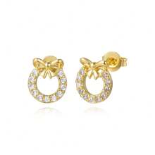 TUANZISP 22pcs Set Women's Gold Plated Copper Stud Earrings With Zirconia, Butterfly, Heart, Star, Crown, Snowflake, Geometric Designs, Versatile Fashion Jewelry, Elegant Vintage Luxury Gift For Women
