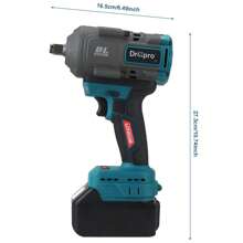 Impact Wrench DRILLPRO 1/2 Inch 600Ft-Lbs 800N.M Brushless Cordless Electric Wrench 21V Impact Driver With 1PCS Lithium Batteries 3000RPM Power Impact Gun For Car Home