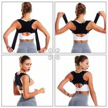1 pièce Bandoulière de formation physique multifonctionnelle réglable, convenant aux hommes et aux femmes. Correcteur de posture, soutien dorsal, sangle d'épaule invisible ouvrant la poitrine, ceinture lombaire anti-voûte respirante, ajusteur de posture assis, support pour le cou et les épaules - idéal pour un port quotidien, stabilisation de la clavicule - favorise les accessoires de gym à bonne posture