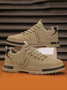 Men's All-Season Functional Shoes Work Safety Shoes - Non-Slip, Durable, Breathable Low-Top Lace-Up Sneakers, High-Quality Fabric Soft Upper PU Upper And PVC Rubber Sole, A Variety Of Multi-Color Khaki, Gray Are Very Suitable For Leisure And Outdoor Activities Travel Mountaineering Construction Site Work Safety, Walking Multi-Functional Shoes