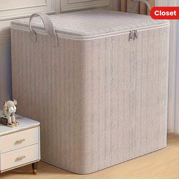 1 pièce Sac de rangement pour vêtements, boîte de rangement pour armoire, boîte de rangement de type tiroir, sac de rangement à plat, sac de rangement pour couettes de grande capacité, matériau imperméable et anti-humidité, poignée renforcée, fenêtre transparente, élément essentiel pour l'organisation de la maison, décoration pour vêtements, pantalons, chaussures, jeans, bottes, robes, chambre à coucher, sac de rangement, organisation de la maison, t-shirt blanc, pantalon noir, tenues d'hiver pour femmes, robe