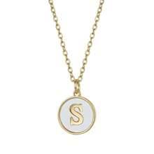 Initial Opal Letter Necklace Jewelry Gifts For Women, Gold Plated Alphabet Opal Pendant Necklace Round Disc Initial Necklace Engraved Letter Necklace With Adjustable Chain Pendant Enhancers For Women And Girls Fashion Style Jewelry