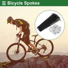 Bicycle Spokes Carbon Steel Bike Spoke With Nipples For Most Bicycle - 黑色 130mm 14G 36件碳鋼 - 查看 2