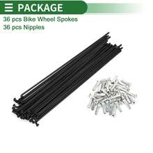 Bicycle Spokes Carbon Steel Bike Spoke With Nipples For Most Bicycle - 黑色 157mm 14G 36件碳鋼 - 查看 5