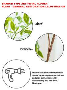 1PC/2PCS/3PCS,Man-Made Modern Simple Bamboo Leaf Ornament, Non-Fading Plastic Plant Imitation Foliage Decoration, Suitable For Home Indoor And Outdoor Decoration, Home Various Desktop Office Desktop Decoration, Bedroom, Living Room, Study, Kitchen, Bathroom, Fireplaces, Entryway, Balconies, Office Scenes, Door Decor