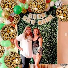 2pcs 22inch Leopard Print Foil Balloons, Suitable For Birthday, Forest Animals Theme Party Decoration