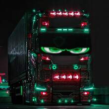 Luces de ojos de demonio para auto, ojos LED para camión, pantalla LED programable de texto desplazante, iluminación de auto y camión, graffiti, aplicación inteligente, Bluetooth USB 5V (108 mm x 348 mm)