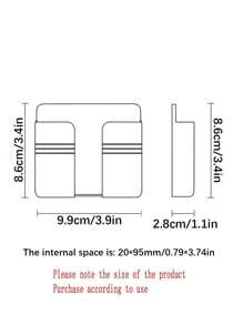 1 pièce Support mural pour téléphone portable sans perçage, boîte de rangement multifonction créative pour télécommande, support de chargement mural pour téléphone portable, support de chargement et de rangement de chevet, produits ménagers