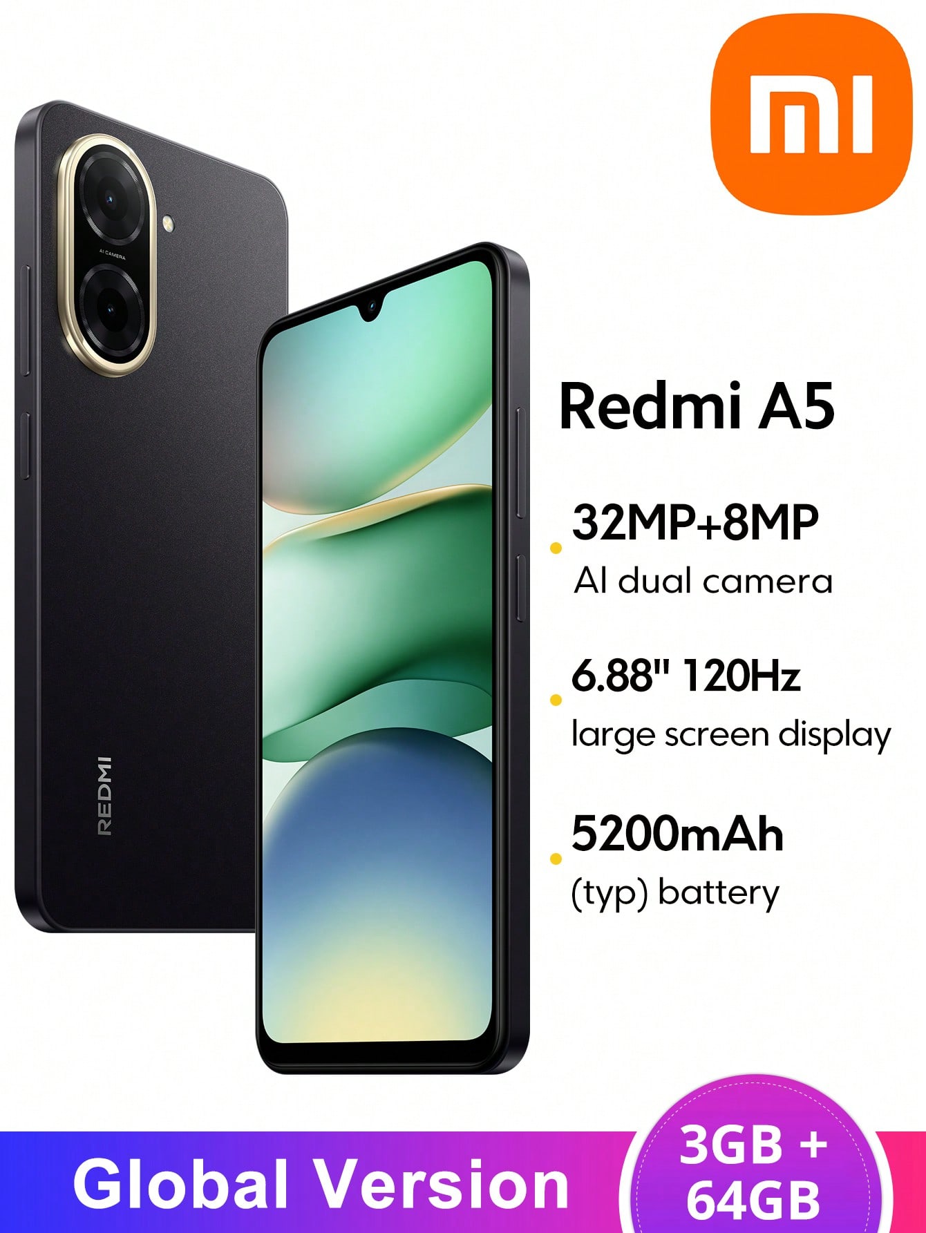 Xiaomi هاتف ذكي Redmi A5 الإصدار العالمي 3 جيجاباي...