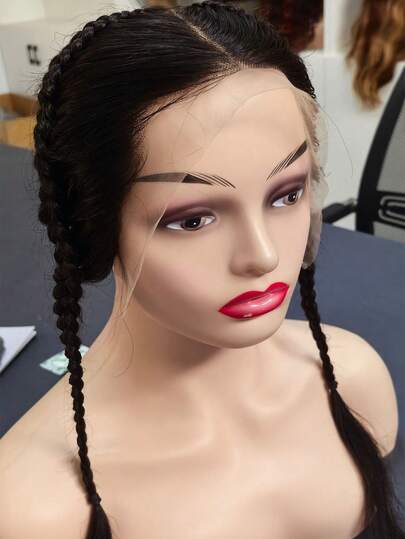 New Arrival 13x4 Transparent Lace Frontal With Braids Natural Brazilian Remy Hair Ace Closure Only With Braids Only For Women Pre Plucked Natural Black 613 Gold Color