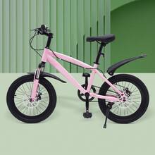 18 Inch Children's Bike For Boys And Girls, Children's Bike High Carbon Steel Adjustable Seat, Children's Bike With Kickstand Dual Brake System Stable Frame Light Pump Reflector, Pink And Red - 粉色 - 查看 1