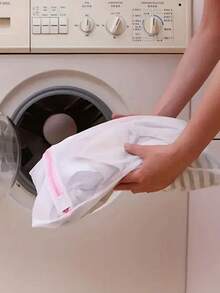 3 Pieceszippered Mesh Laundry Bag Set, Simple Polyester, Machine Washable, No Print, With Laundry Bag For Delicate Items, Lingerie And Clothes, Gentle Cleaning - Multicolor - View 5